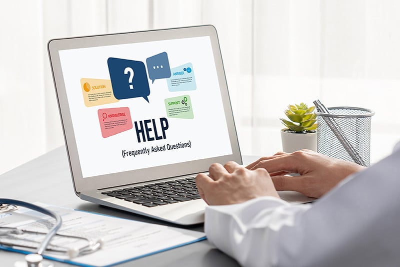 Advanced levels of practice FAQs and resources image of laptop with graphics on screen