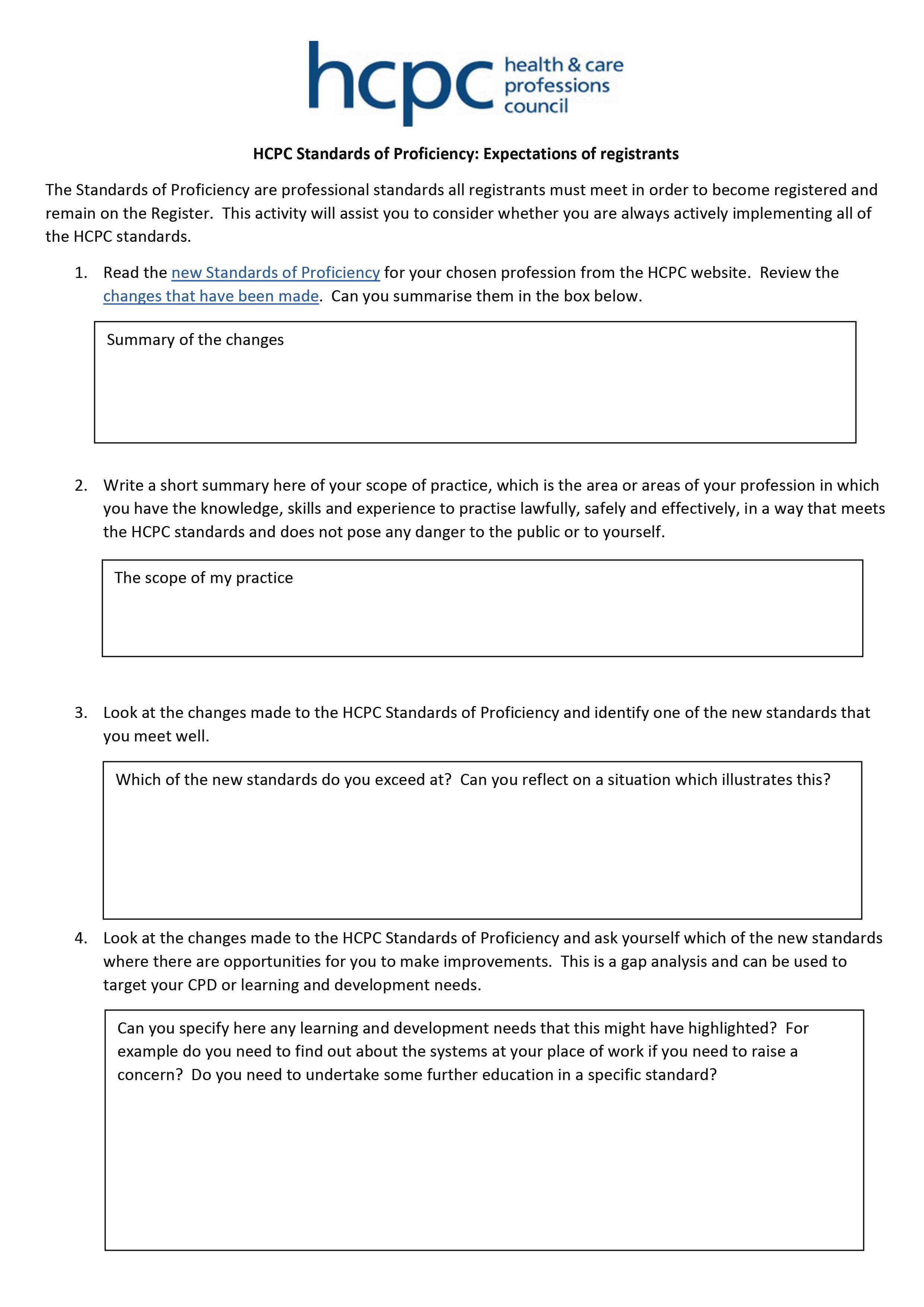 Gap analysis template